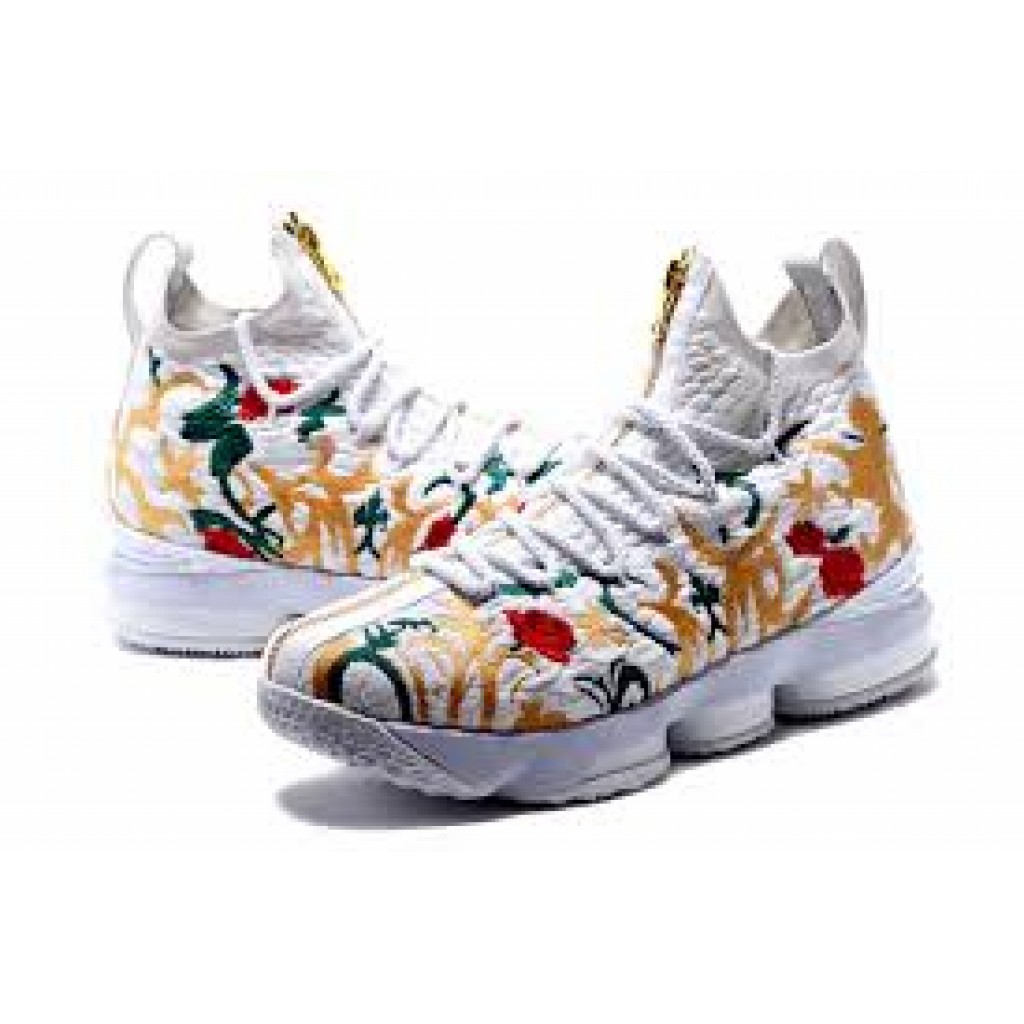 Lebron 15 white store floral